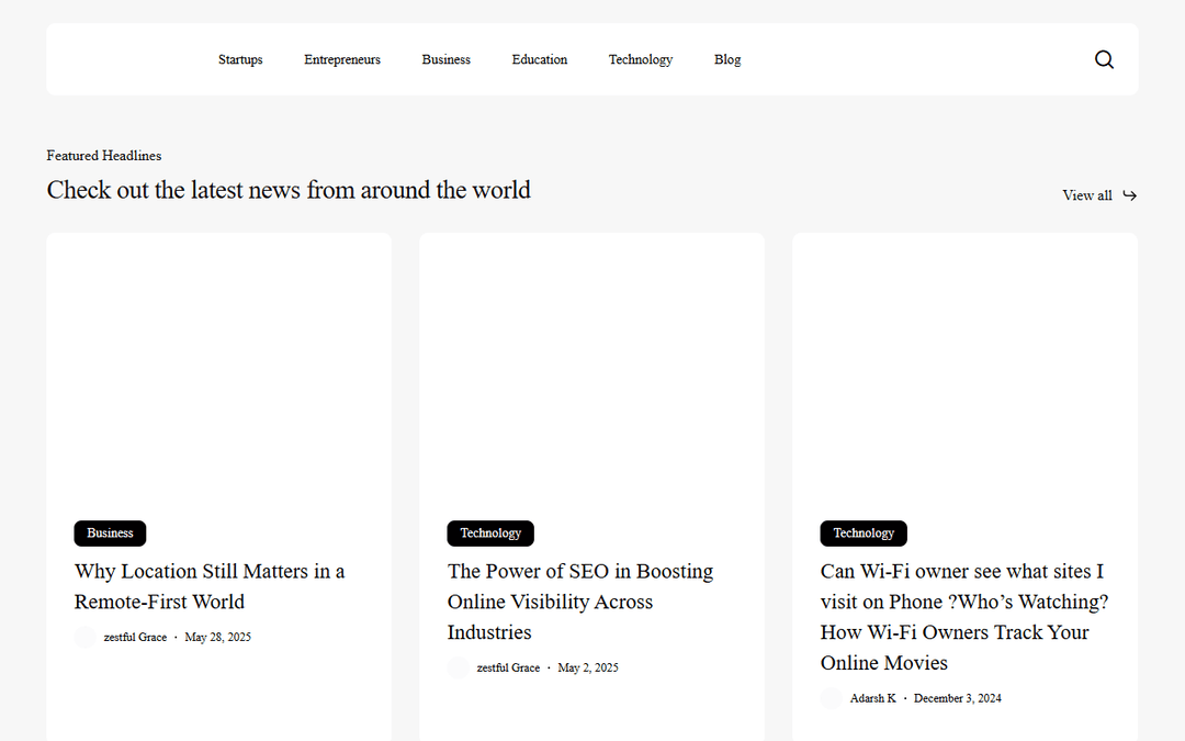 startupvirals.com publisher screenshot