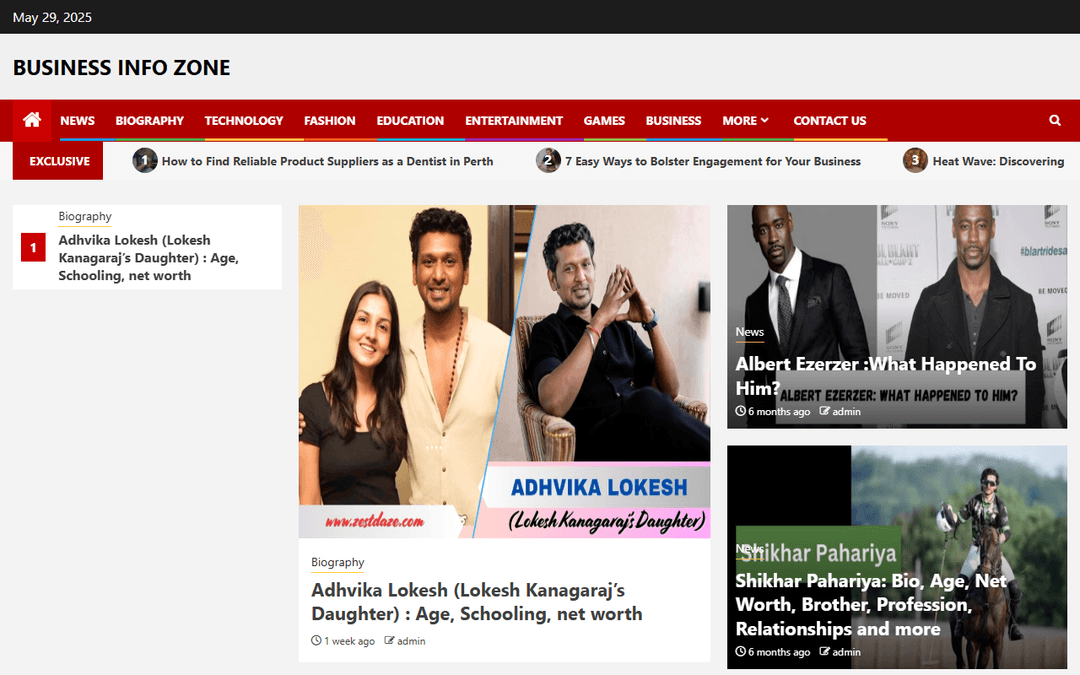 businesssinfozone.com publisher screenshot