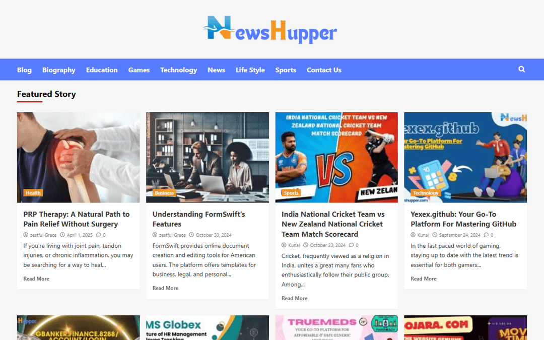 newshupper.com publisher screenshot
