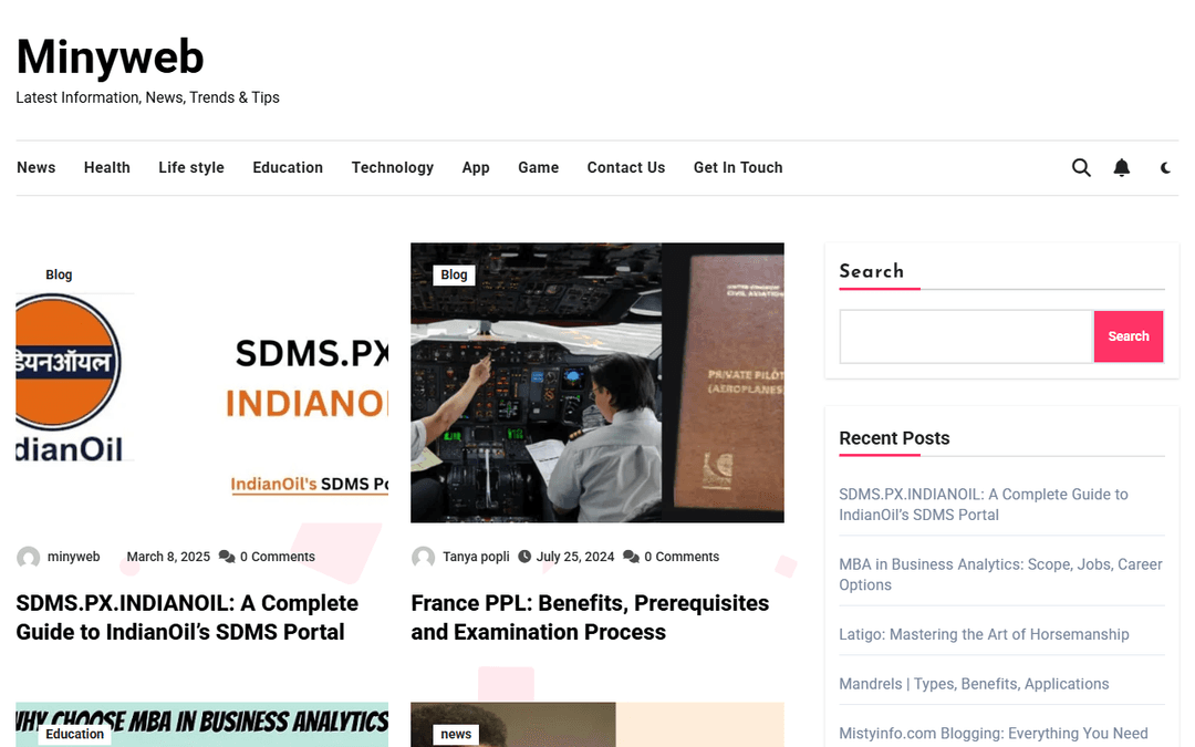 minyweb.com publisher screenshot