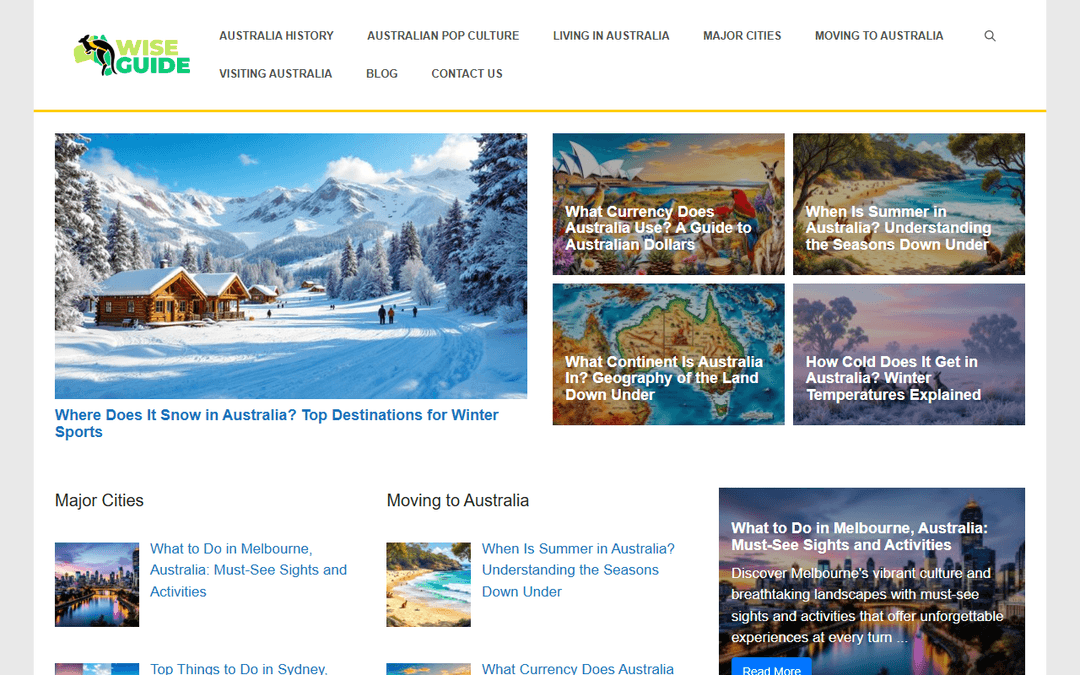 wiseguide.com.au publisher screenshot