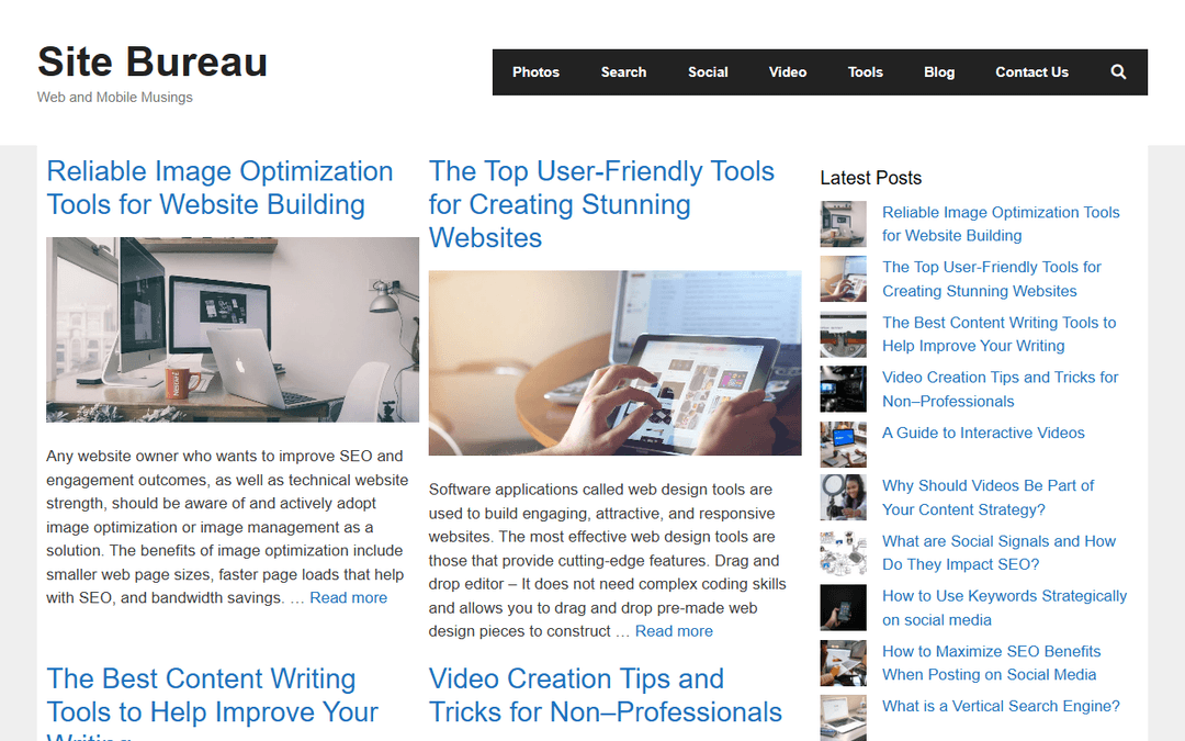 sitebureau.com publisher screenshot