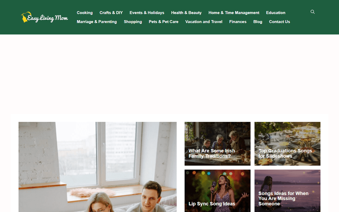 easylivingmom.com publisher screenshot