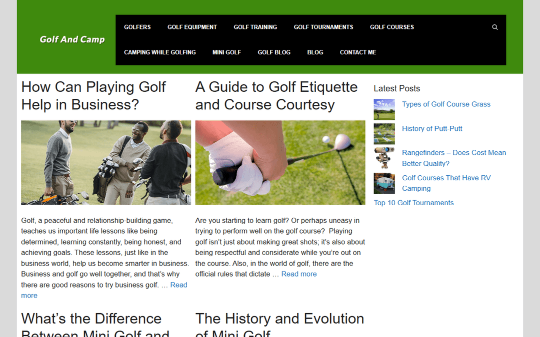 golfandcamp.com publisher screenshot