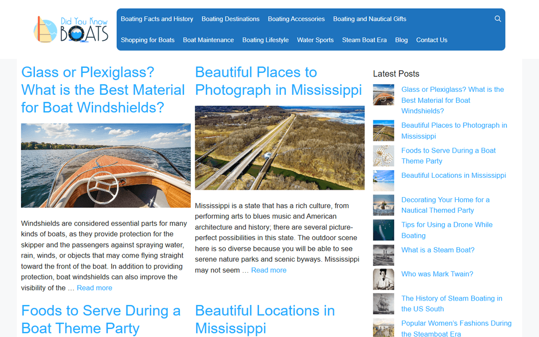 didyouknowboats.com publisher screenshot