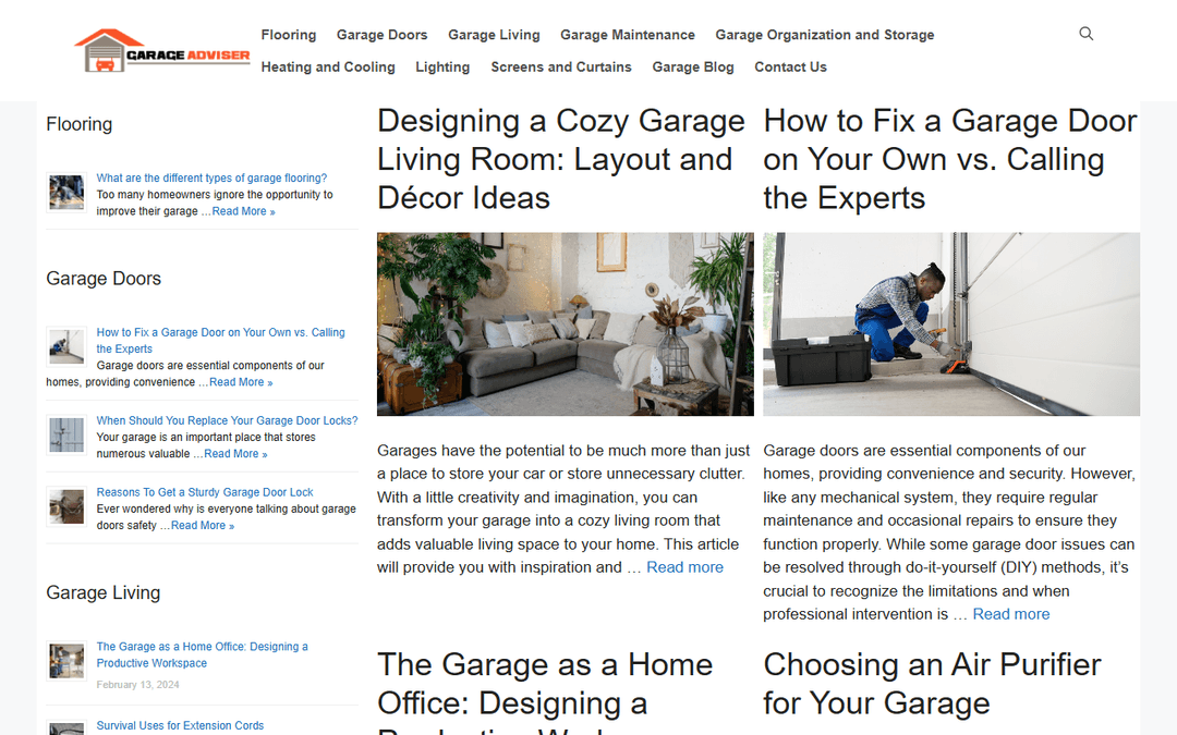 garageadviser.com publisher screenshot