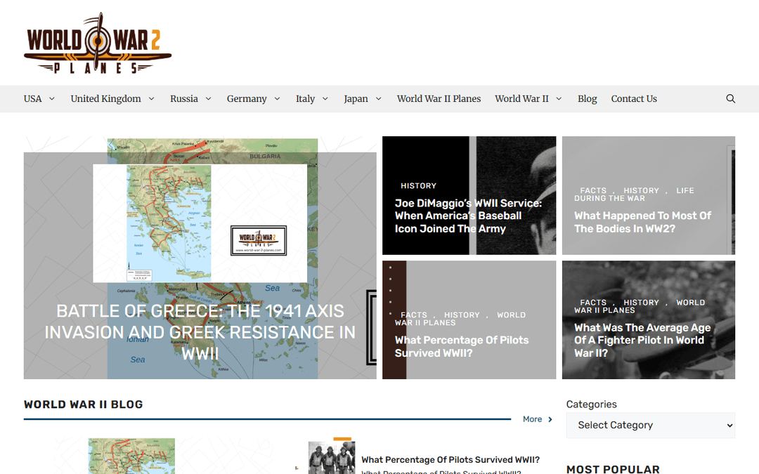 world-war-2-planes.com publisher screenshot