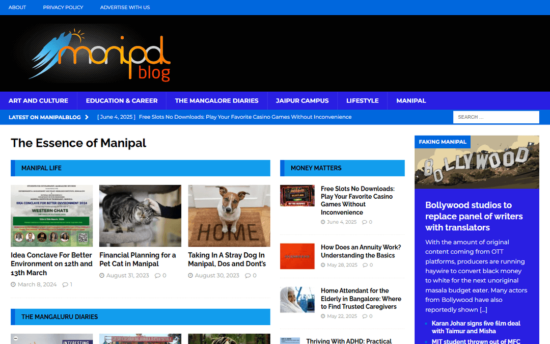 manipalblog.com publisher screenshot