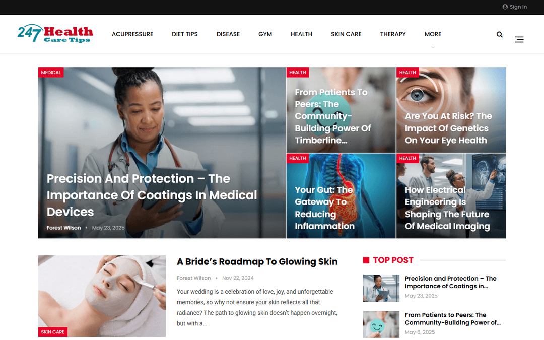 247healthcaretips.com publisher screenshot