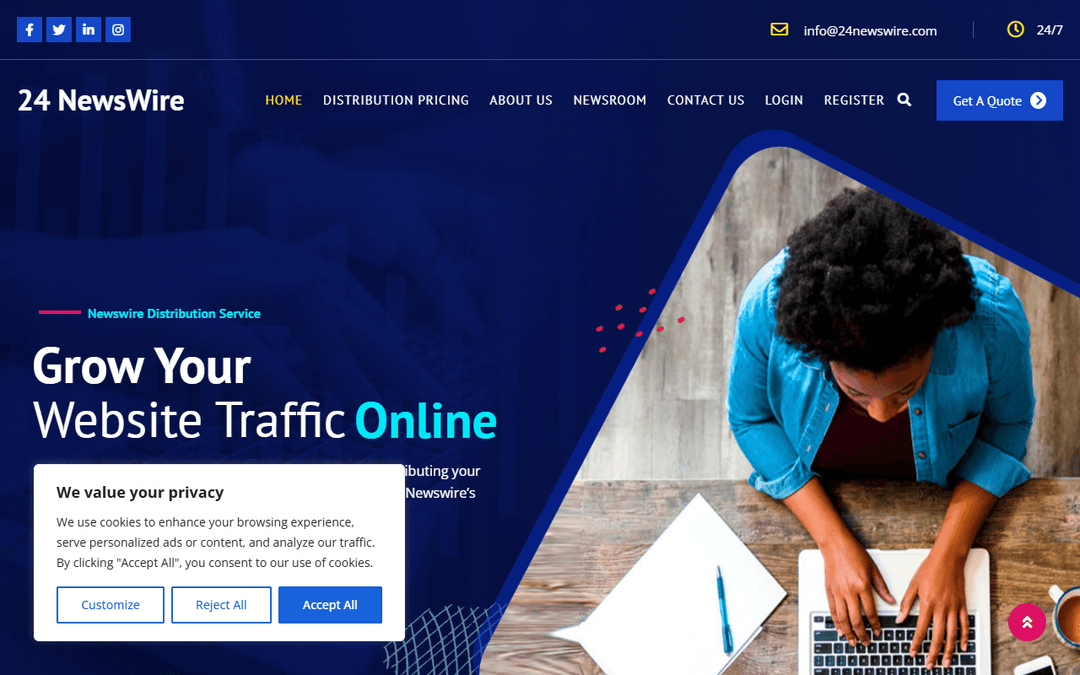 24newswire.com publisher screenshot