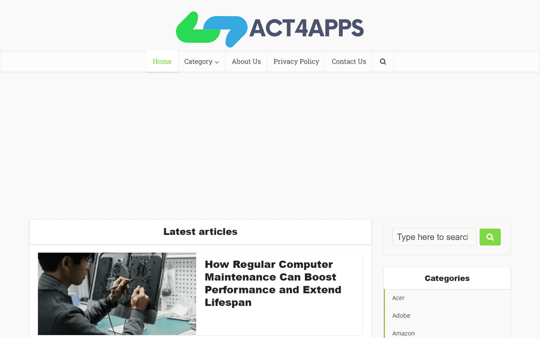 act4apps.org publisher screenshot