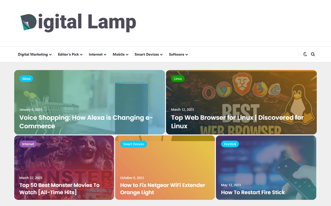 adigitallamp.com publisher screenshot