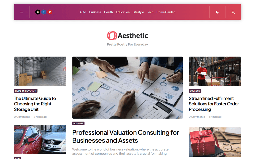 aestheticpoems.com publisher screenshot