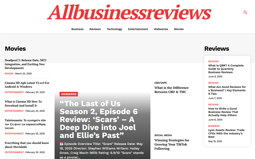 allbusinessreviews.org publisher screenshot