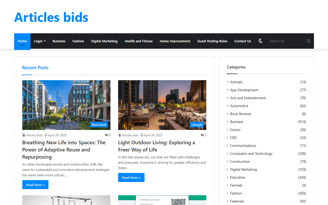 articlesbids.com publisher screenshot