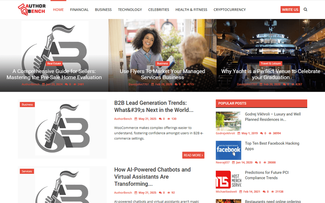 authorbench.com publisher screenshot