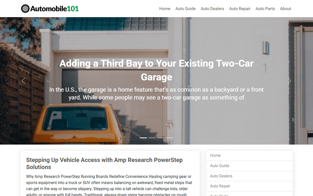 automobile101.com publisher screenshot