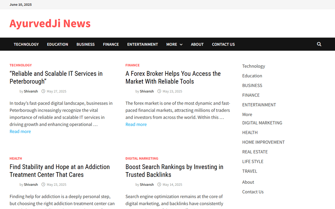 ayurvedji.com publisher screenshot