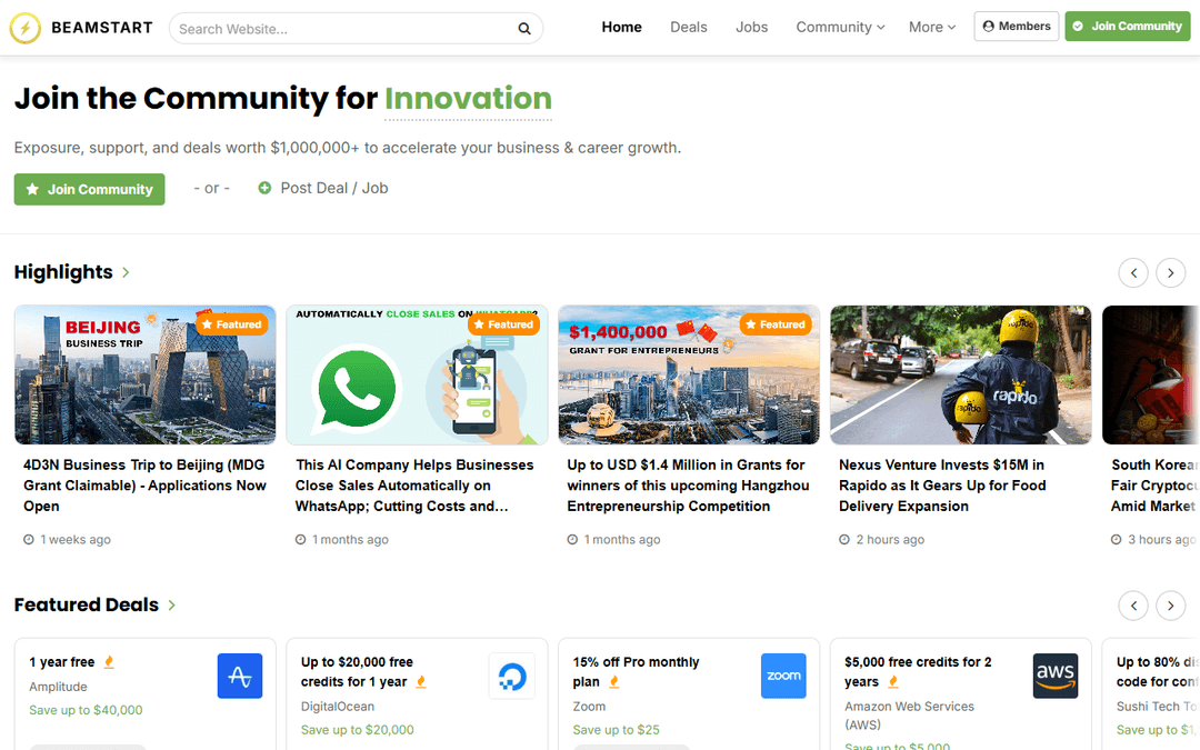 beamstart.com publisher screenshot