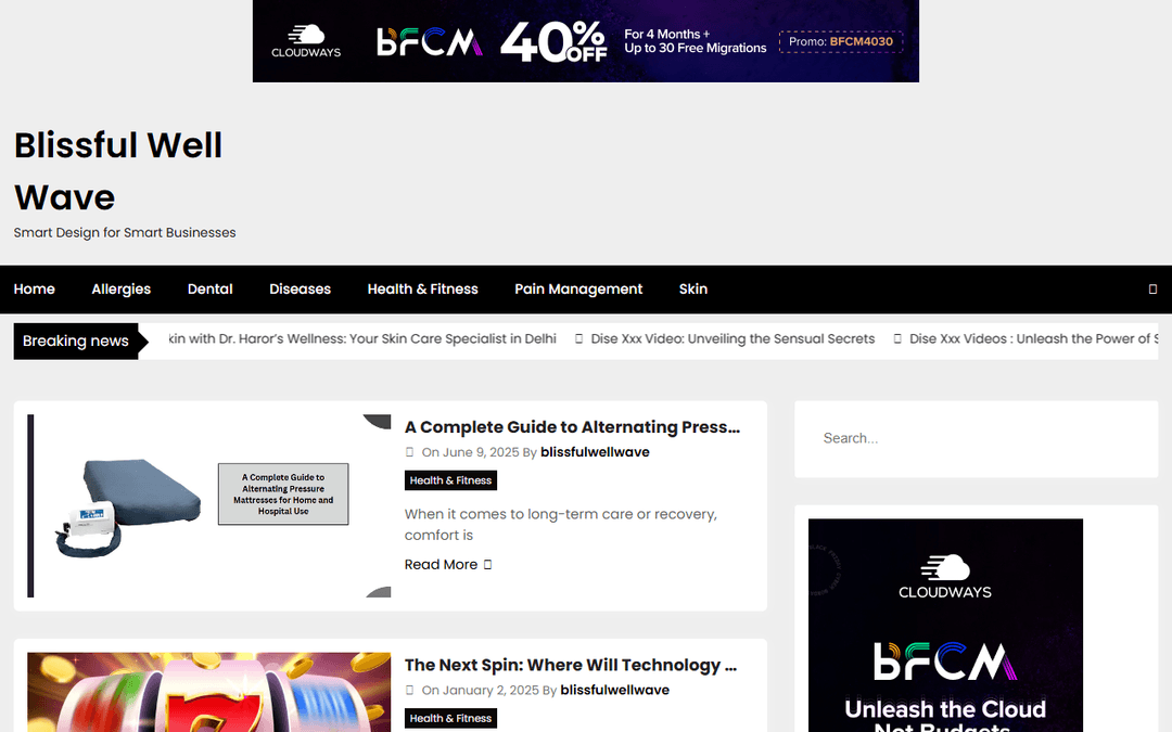 blissfulwellwave.com publisher screenshot