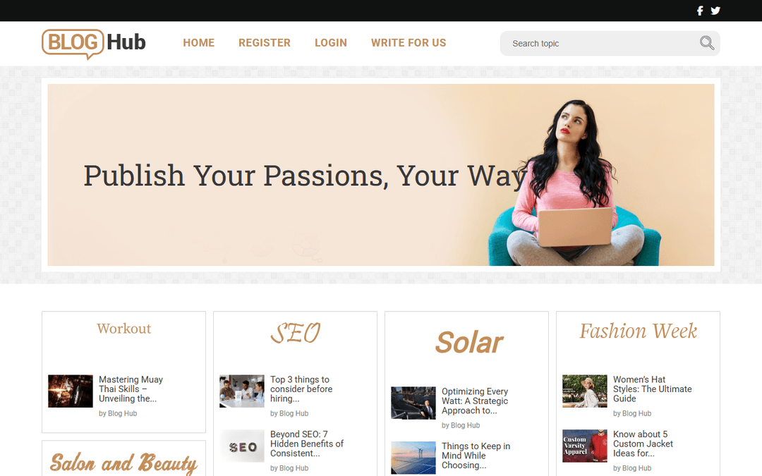 bloghub.com.au publisher screenshot