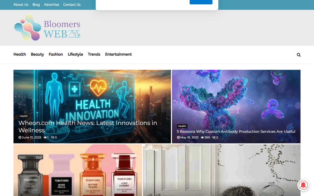 bloomersweb.com publisher screenshot
