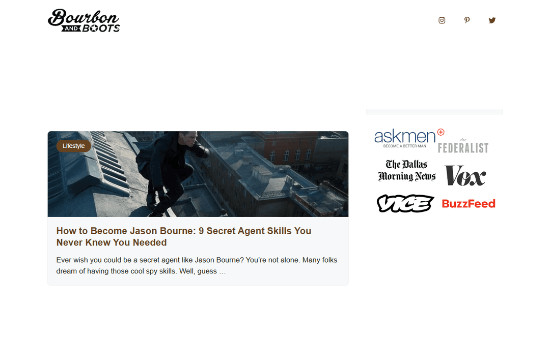 bourbonandboots.com publisher screenshot