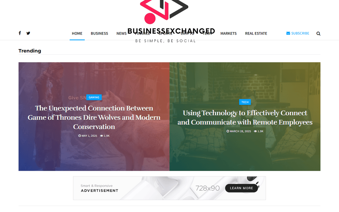 businessexchanged.com publisher screenshot