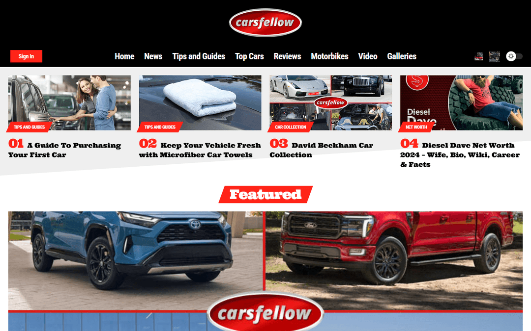 carsfellow.com publisher screenshot