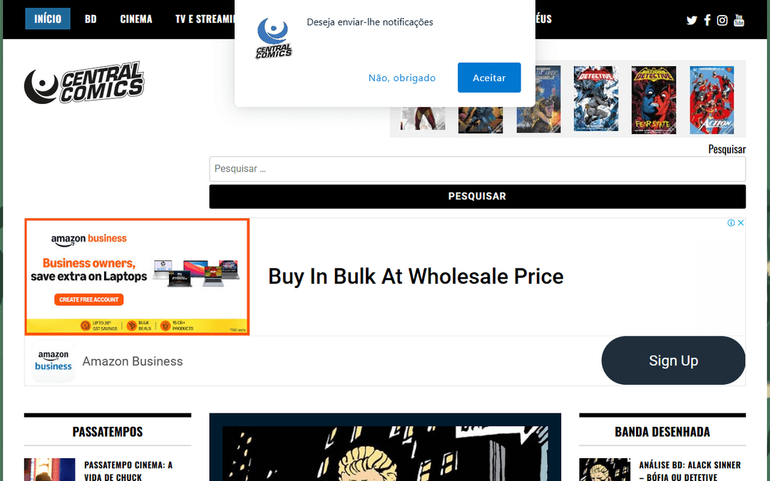 centralcomics.com publisher screenshot