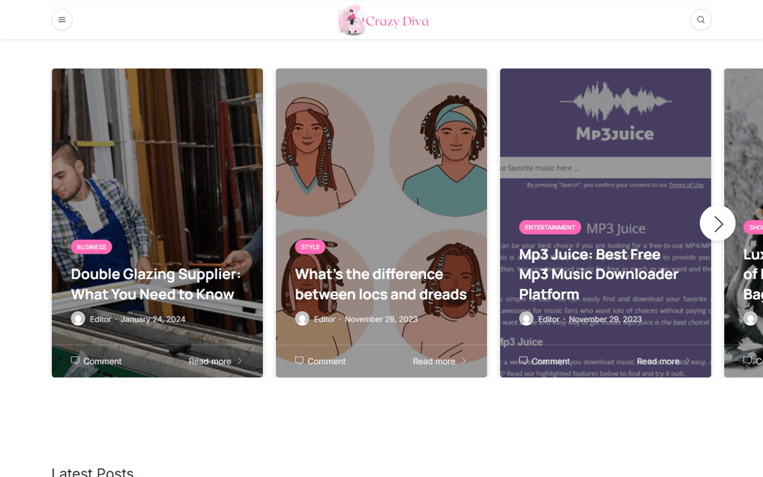 crazydiva.com.au publisher screenshot