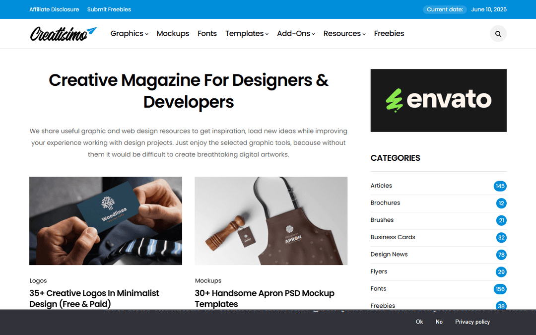 creatisimo.net publisher screenshot