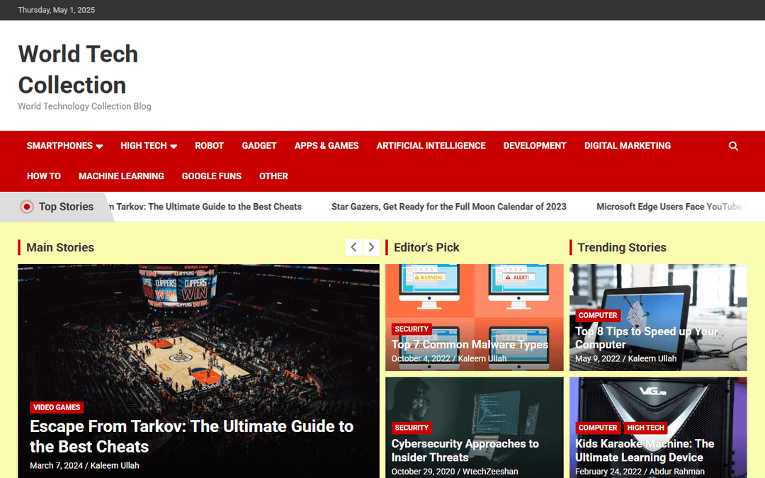 wtechcollection.com publisher screenshot