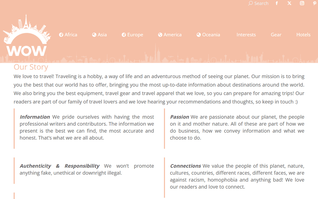 wowtravel.me publisher screenshot