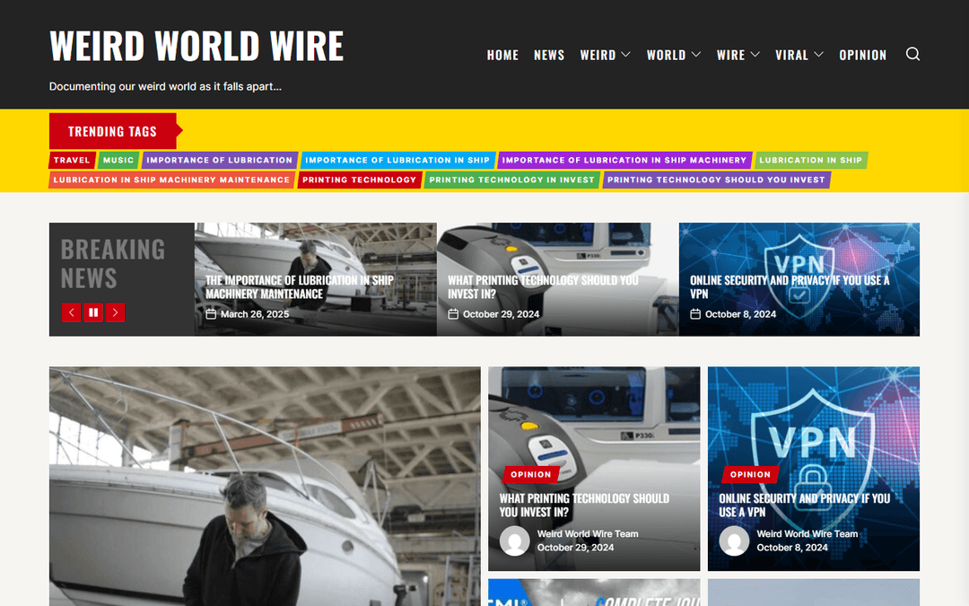 weirdworldwire.com publisher screenshot
