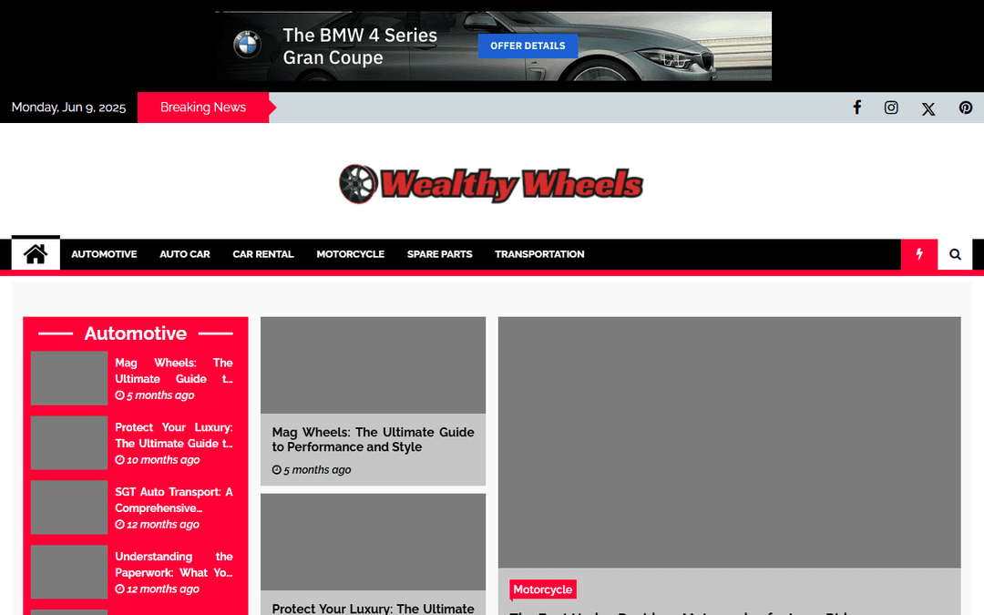 wealthywheels.com publisher screenshot