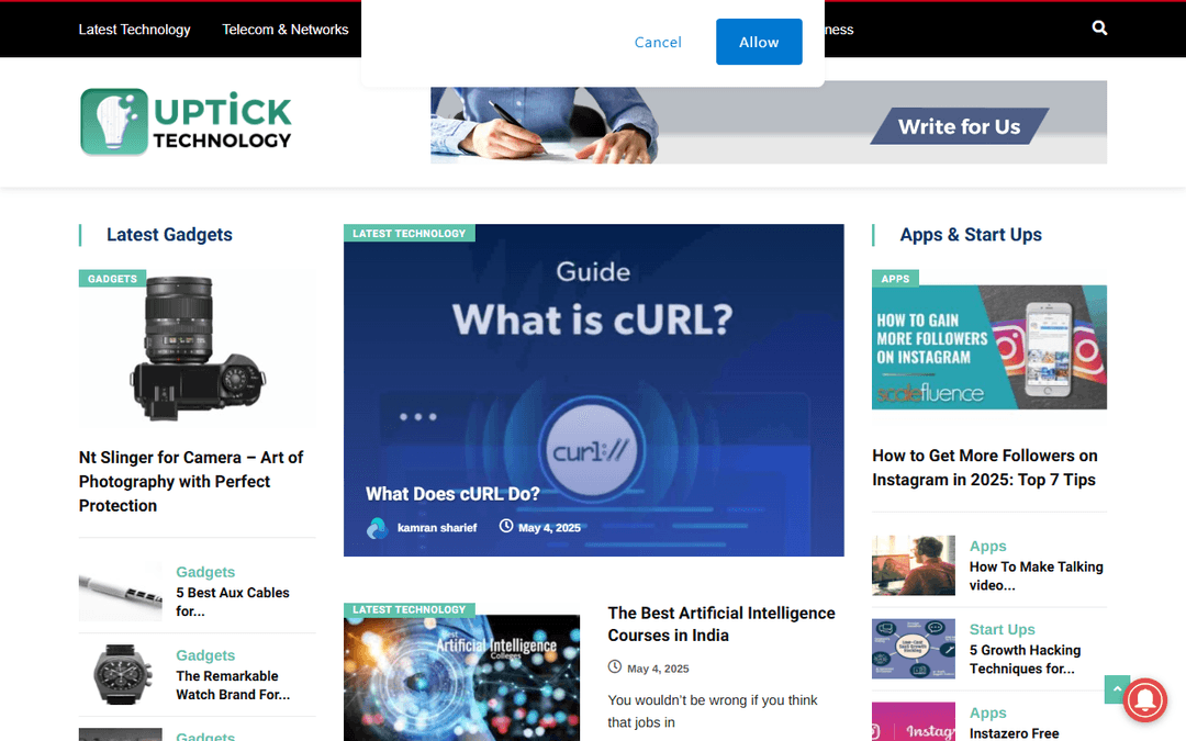 upticktechnology.com publisher screenshot