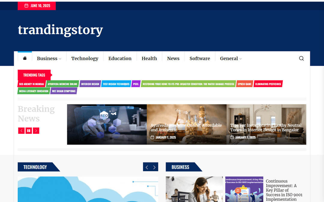 trandingstory.com publisher screenshot