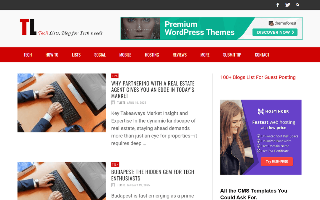 tlists.com publisher screenshot