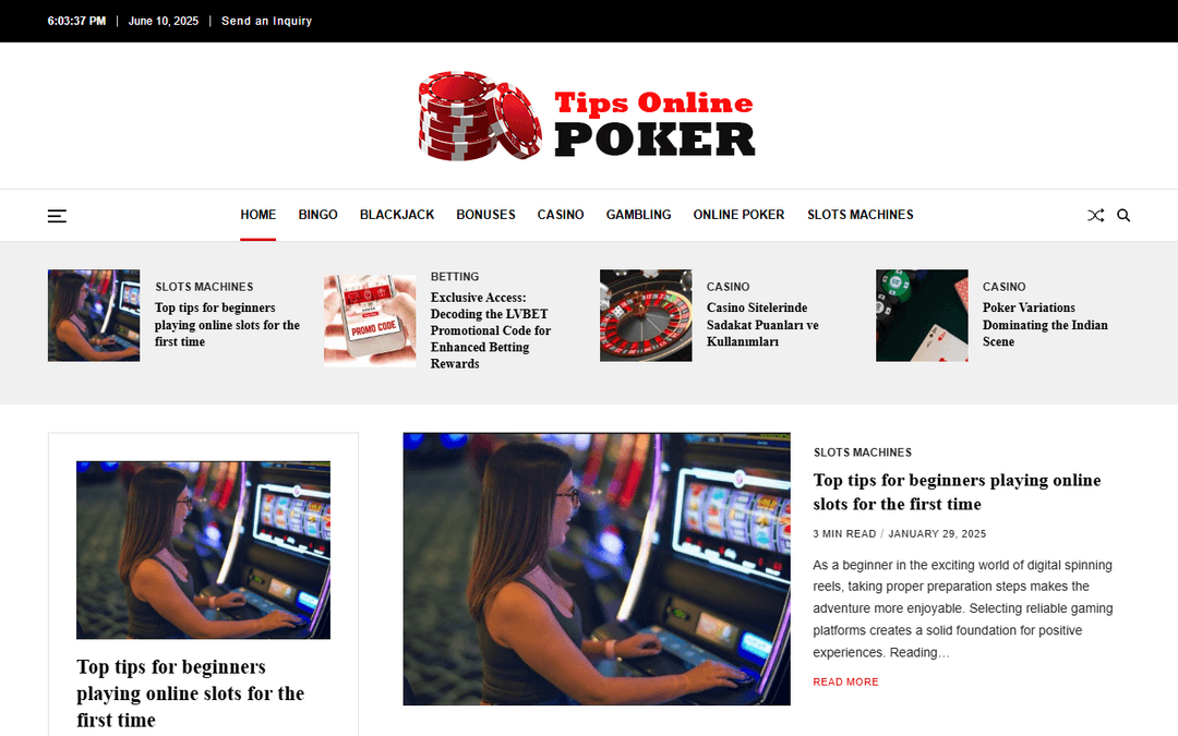 tipsonlinepoker.com publisher screenshot