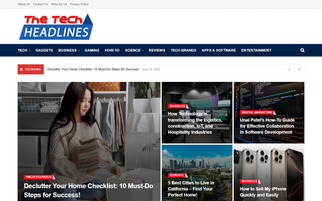 thetechheadlines.com publisher screenshot