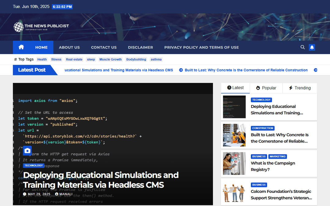 thenewspublicist.com publisher screenshot