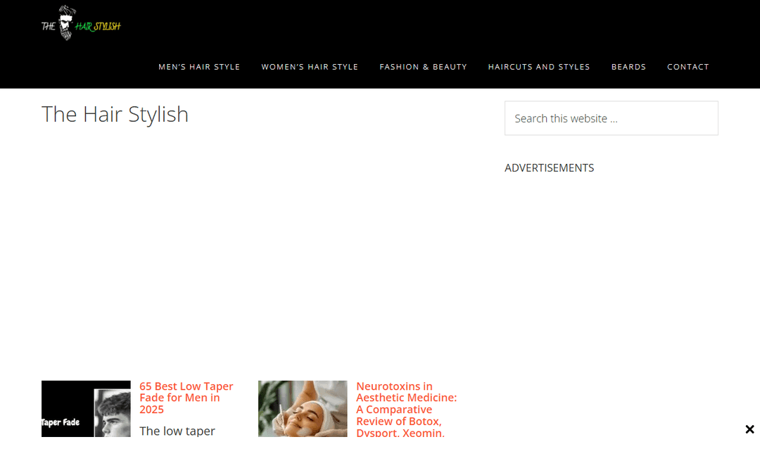 thehairstylish.com publisher screenshot
