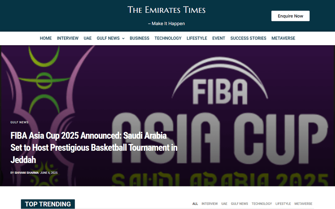 theemiratestimes.com publisher screenshot