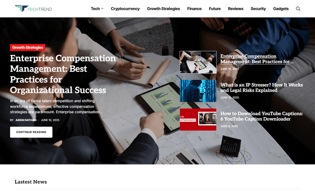 the-tech-trend.com publisher screenshot