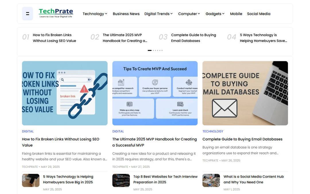 techprate.com publisher screenshot