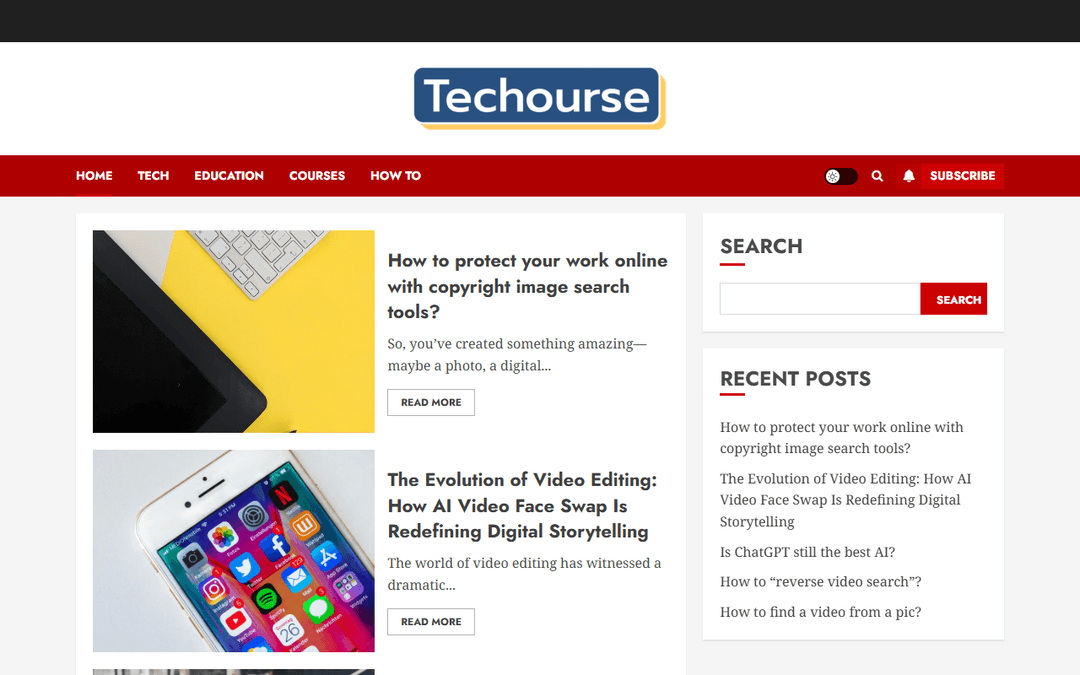 techourse.com publisher screenshot