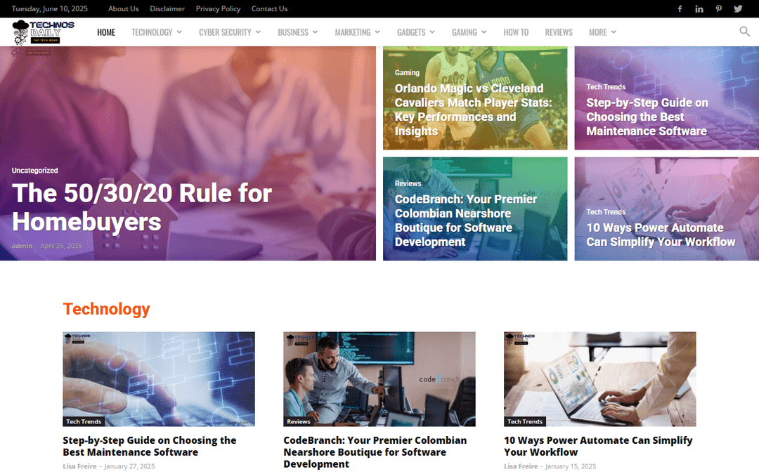 technosdaily.com publisher screenshot