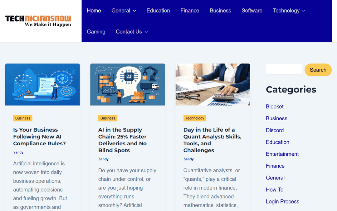 techniciansnow.com publisher screenshot