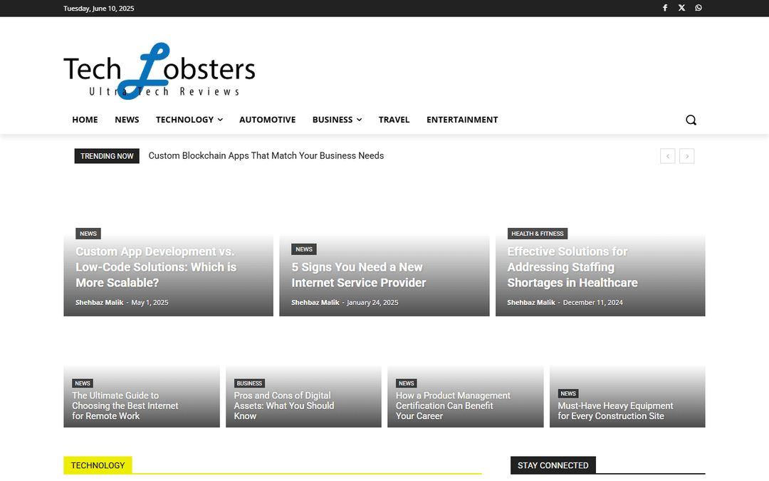 techlobsters.com publisher screenshot